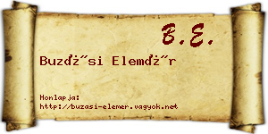 Buzási Elemér névjegykártya