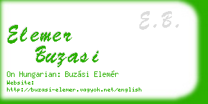 elemer buzasi business card
