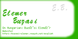 elemer buzasi business card